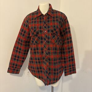 Vintage Windbreaker size Medium Red Plaid Outdoors Gorpcore Hunting Jacket